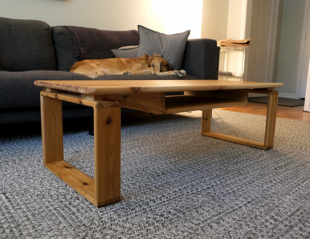 Coffee table with built in storage.